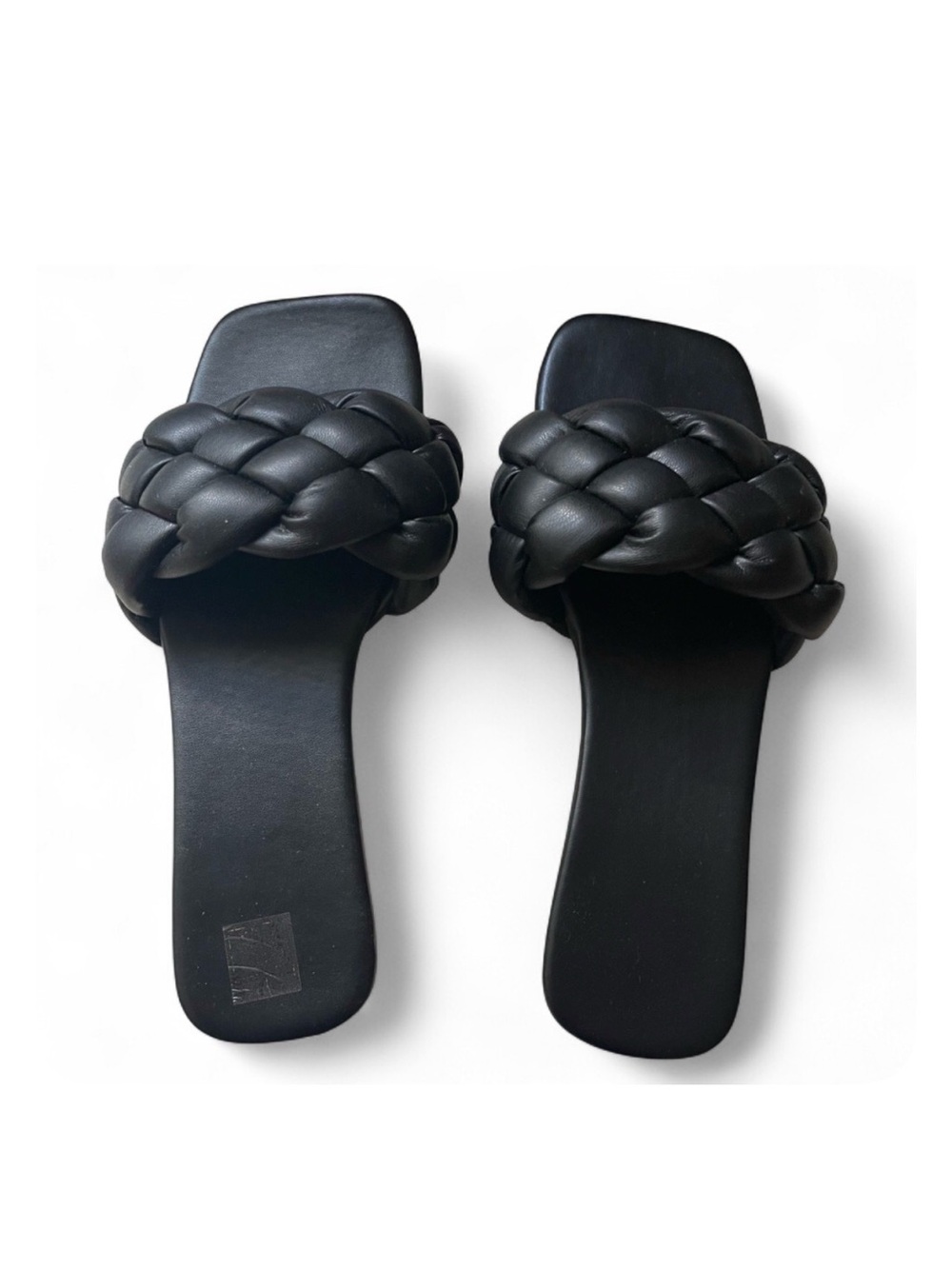 Women's Braided Slide Sandals - Black